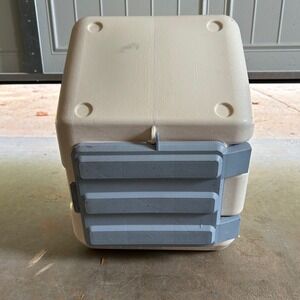 Blitz Stack-N-Stor 40 Storage Container White Blue Stackable Pet Food Bin